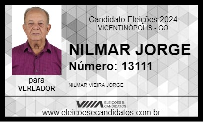 Candidato NILMAR JORGE 2024 - VICENTINÓPOLIS - Eleições