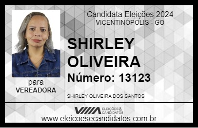 Candidato SHIRLEY OLIVEIRA 2024 - VICENTINÓPOLIS - Eleições