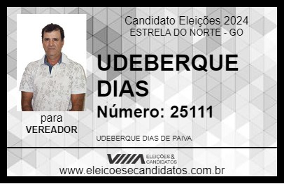 Candidato UDEBERQUE DIAS 2024 - ESTRELA DO NORTE - Eleições