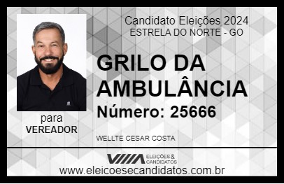 Candidato GRILO DA AMBULÂNCIA 2024 - ESTRELA DO NORTE - Eleições