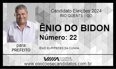 Candidato ÊNIO DO BIDON 2024 - RIO QUENTE - Eleições