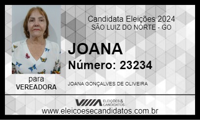 Candidato JOANA 2024 - SÃO LUIZ DO NORTE - Eleições