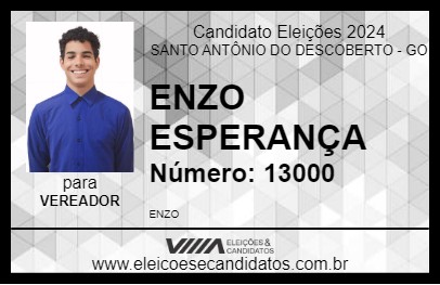 Candidato ENZO ESPERANÇA 2024 - SANTO ANTÔNIO DO DESCOBERTO - Eleições