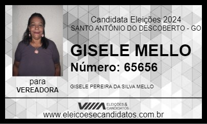 Candidato GISELE MELLO 2024 - SANTO ANTÔNIO DO DESCOBERTO - Eleições