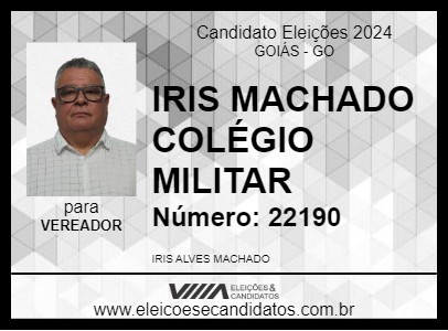 Candidato IRIS MACHADO MILITAR 2024 - GOIÁS - Eleições