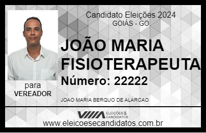 Candidato JOÃO MARIA FISIOTERAPEUTA 2024 - GOIÁS - Eleições