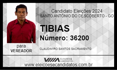 Candidato TIBIAS 2024 - SANTO ANTÔNIO DO DESCOBERTO - Eleições