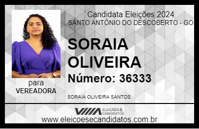 Candidato SORAIA OLIVEIRA 2024 - SANTO ANTÔNIO DO DESCOBERTO - Eleições