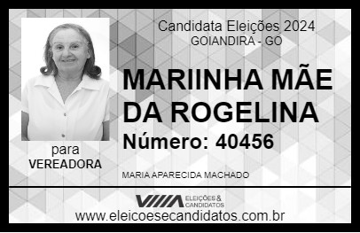 Candidato MARIINHA MÃE DA ROGELINA 2024 - GOIANDIRA - Eleições