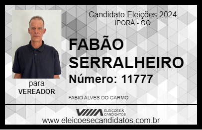 Candidato FABÃO SERRALHEIRO 2024 - IPORÁ - Eleições