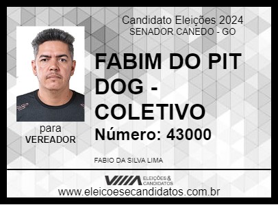 Candidato FABIM DO PIT DOG 2024 - SENADOR CANEDO - Eleições