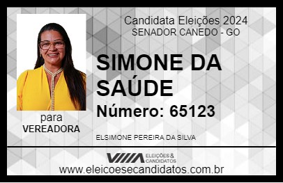 Candidato SIMONE DA SAÚDE 2024 - SENADOR CANEDO - Eleições