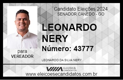 Candidato LEONARDO NERY 2024 - SENADOR CANEDO - Eleições