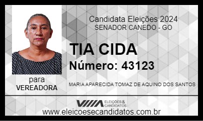 Candidato TIA CIDA  2024 - SENADOR CANEDO - Eleições