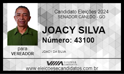 Candidato JOACY SILVA 2024 - SENADOR CANEDO - Eleições