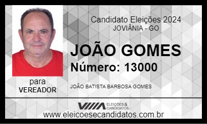 Candidato JOÃO GOMES 2024 - JOVIÂNIA - Eleições