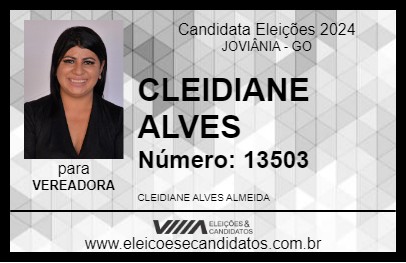 Candidato CLEIDIANE ALVES 2024 - JOVIÂNIA - Eleições