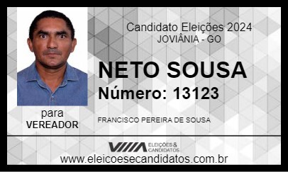 Candidato NETO SOUSA 2024 - JOVIÂNIA - Eleições