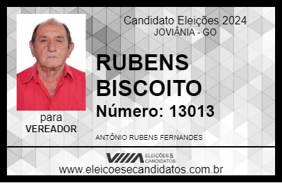 Candidato RUBENS BISCOITO 2024 - JOVIÂNIA - Eleições