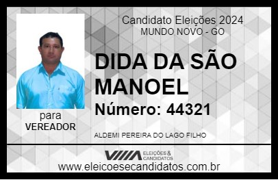 Candidato DIDA DA SÃO MANOEL 2024 - MUNDO NOVO - Eleições