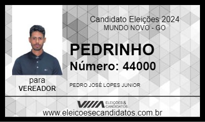 Candidato PEDRINHO 2024 - MUNDO NOVO - Eleições