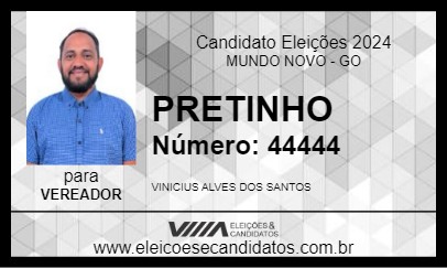 Candidato PRETINHO 2024 - MUNDO NOVO - Eleições