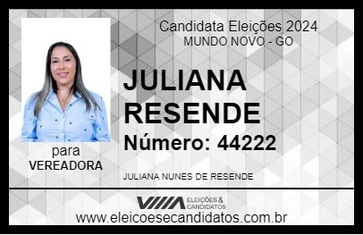 Candidato JULIANA RESENDE 2024 - MUNDO NOVO - Eleições