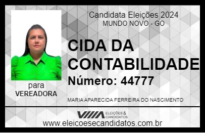 Candidato CIDA DA CONTABILIDADE 2024 - MUNDO NOVO - Eleições