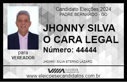 Candidato JHONNY SILVA O CARA LEGAL 2024 - PADRE BERNARDO - Eleições