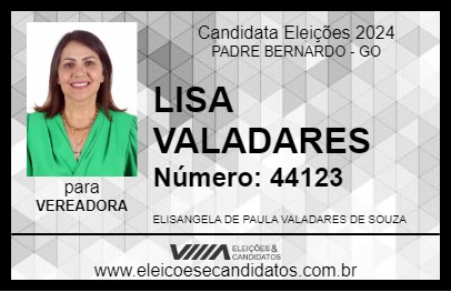 Candidato LISA VALADARES 2024 - PADRE BERNARDO - Eleições