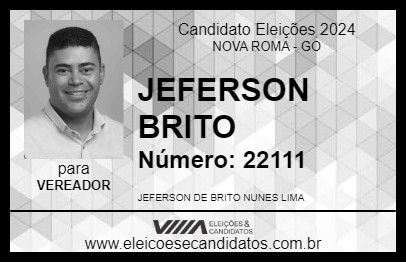 Candidato JEFERSON BRITO 2024 - NOVA ROMA - Eleições