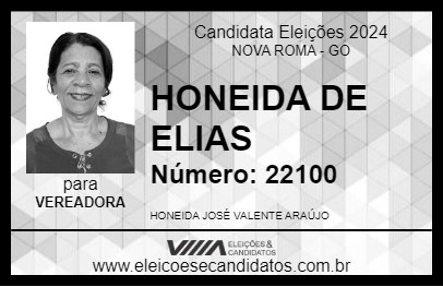 Candidato HONEIDA DE ELIAS 2024 - NOVA ROMA - Eleições