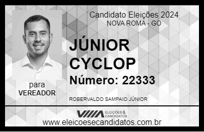 Candidato JÚNIOR CYCLOP 2024 - NOVA ROMA - Eleições