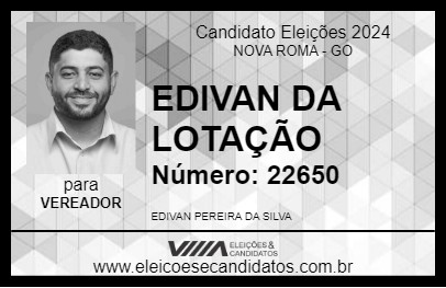 Candidato EDIVAN DA LOTAÇÃO 2024 - NOVA ROMA - Eleições