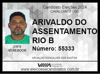 Candidato ARIVALDO DO ASSENTAMENTO RIO B 2024 - CAVALCANTE - Eleições