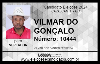 Candidato VILMAR DO GONÇALO 2024 - CAVALCANTE - Eleições