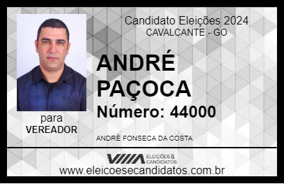 Candidato ANDRÉ PAÇOCA 2024 - CAVALCANTE - Eleições