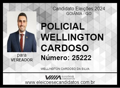 Candidato POLICIAL WELLINGTON CARDOSO 2024 - GOIÂNIA - Eleições