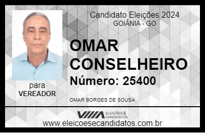 Candidato OMAR CONSELHEIRO 2024 - GOIÂNIA - Eleições