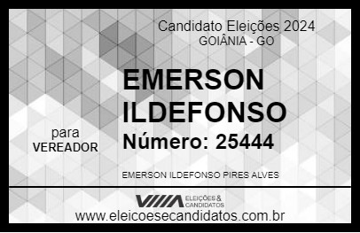 Candidato EMERSON ILDEFONSO 2024 - GOIÂNIA - Eleições