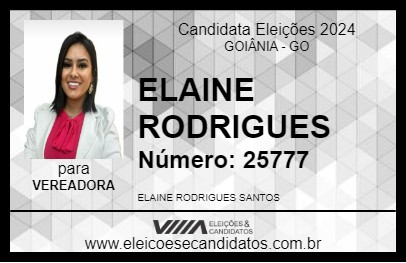 Candidato ELAINE RODRIGUES 2024 - GOIÂNIA - Eleições