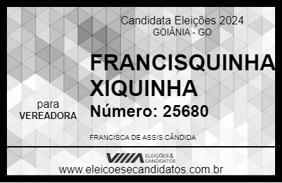 Candidato FRANCISQUINHA XIQUINHA 2024 - GOIÂNIA - Eleições