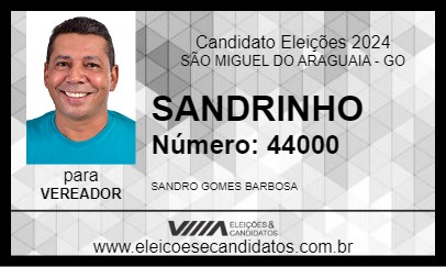 Candidato SANDRINHO 2024 - SÃO MIGUEL DO ARAGUAIA - Eleições