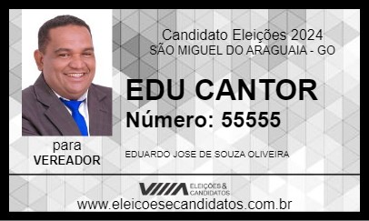 Candidato EDU CANTOR 2024 - SÃO MIGUEL DO ARAGUAIA - Eleições