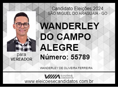 Candidato WANDERLEY DO CAMPO ALEGRE 2024 - SÃO MIGUEL DO ARAGUAIA - Eleições