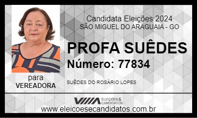 Candidato PROFA SUÊDES 2024 - SÃO MIGUEL DO ARAGUAIA - Eleições