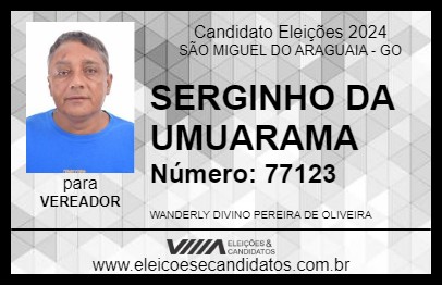 Candidato SERGINHO DA UMUARAMA 2024 - SÃO MIGUEL DO ARAGUAIA - Eleições