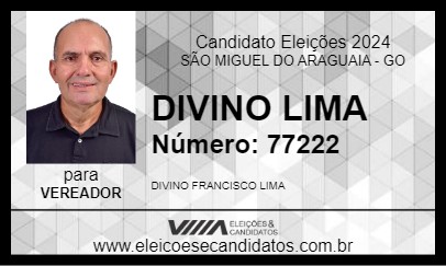 Candidato DIVINO LIMA 2024 - SÃO MIGUEL DO ARAGUAIA - Eleições