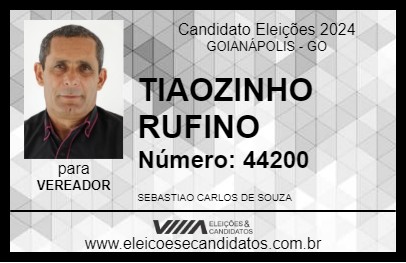 Candidato TIAOZINHO RUFINO 2024 - GOIANÁPOLIS - Eleições