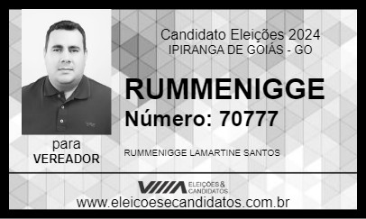 Candidato RUMMENIGGE 2024 - IPIRANGA DE GOIÁS - Eleições